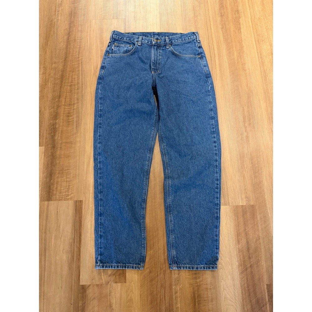 Carhartt B17 DST Jeans Mens 35x32 Blue Relaxed Fit Tapered Leg Denim